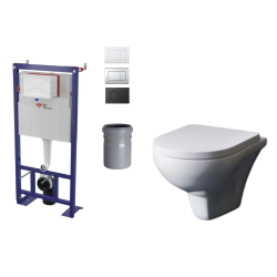 Pack WC : Bâti SATAMS + WC Project blanc + fixations + plaque