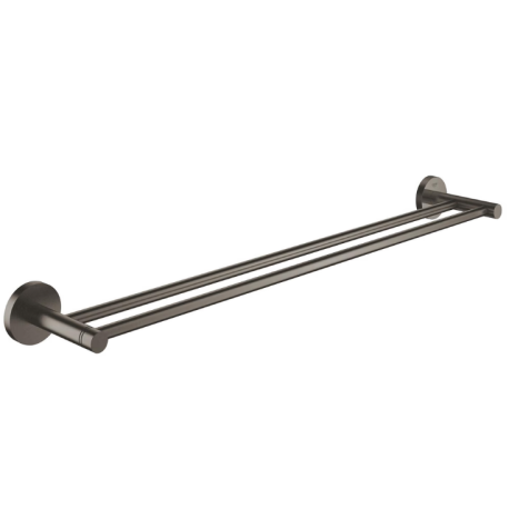 Double barre porte serviette, Hard Graphite Brossé