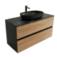Meuble & lavabo 120cm Kobe, Noir laqué/mat