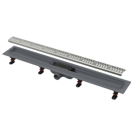 Caniveau de douche avec rebord pour grilles perforées 55cm