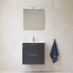 MEUBLE SDB AVEC MIROIR, LAVABO ET LED 59x61x39,5 ANTHRACITE