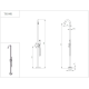 Douche extérieure Premium eau chaude/froide compatible tuyau d'arrosage & douchette stick, Inox 316L brossé