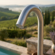 Douche extérieure Premium eau chaude/froide compatible tuyau d'arrosage & douchette stick, Inox 316L brossé