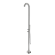 Douche extérieure Premium eau chaude/froide compatible tuyau d'arrosage & douchette stick, Inox 316L brossé