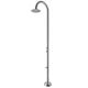 Douche extérieure eau chaude/froide compatible tuyau d'arrosage & rince-pieds, Inox 316L brossé (douche de tête ø250mm)