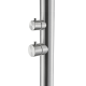 Douche extérieure eau chaude/froide compatible tuyau d'arrosage & rince-pieds, Inox 316L brossé (douche de tête ø250mm)
