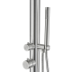 Douche extérieure eau chaude/froide compatible tuyau d'arrosage & rince-pieds, Inox 316L brossé (douche de tête ø250mm)