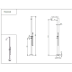 Douche extérieure eau chaude/froide compatible tuyau d'arrosage & rince-pieds, Inox 316L brossé (douche de tête ø250mm)