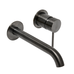 Mitigeur lavabo encastré à levier avec corps d'encastrement Aurum, Gun Métal Brossé