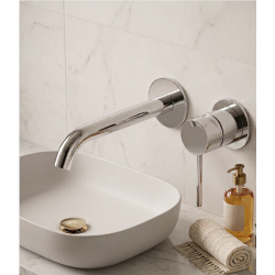Mitigeur lavabo encastré à levier avec corps d'encastrement Aurum, Or Brossé