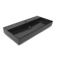 Vasque à poser double Infinitio 100x46,5cm avec trou pour robinetterie, Noir Mat