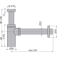 Siphon de lavabo design DN32, Or Brossé