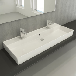Lavabo double 1204x465x130mm, Blanc
