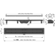 Caniveau de douche avec rebord pour grille double face, Or Brossé