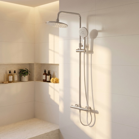 Colonne de douche thermostatique douche de tête ø23,5cm, Chrome