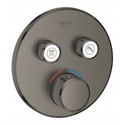 Mitigeur bain/douche encastré Grohtherm SmartControl Thermostatique 2 sorties, Hard Graphite Brossé