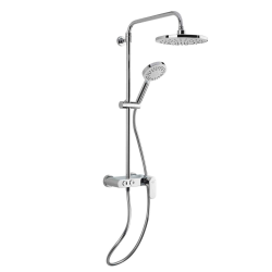Colonne de douche avec mitigeur mécanique, Blanc/Chrome