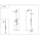 Douche extérieure eau chaude/froide compatible tuyau d'arrosage & rince-pieds, Inox 316L brossé (douche de tête ø250mm)