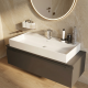 Vasque à poser Infinitio 100x46,5cm avec trou pour robinetterie, Blanc Brillant