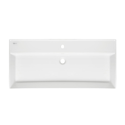 Vasque à poser Infinitio 100x46,5cm avec trou pour robinetterie, Blanc Brillant