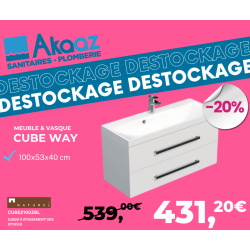 Meuble & lavabo Cube Way 100cm, Blanc