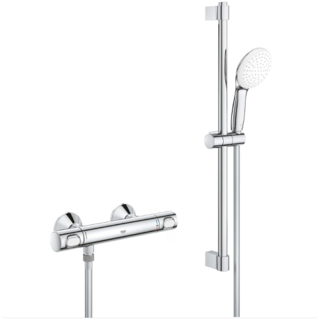 Ensemble de douche complet thermostatique Grotherm 500, Chrome