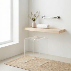 Tabouret antidérapant PMR 27,5x33x48cm, Transparent