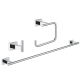 Set accessoires 3 en 1 Essentials Cube, Chrome
