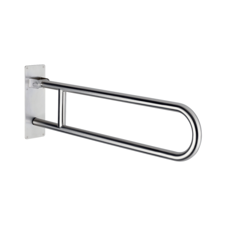 Barre de maintien rabattable basic satinée, L.850 mm, Inox 304 poli