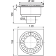 Siphon de sol 150x150mm sortie droite