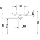 Lavabo PMR 600x555mm avec trop-plein & trou pour robinetterie, Blanc