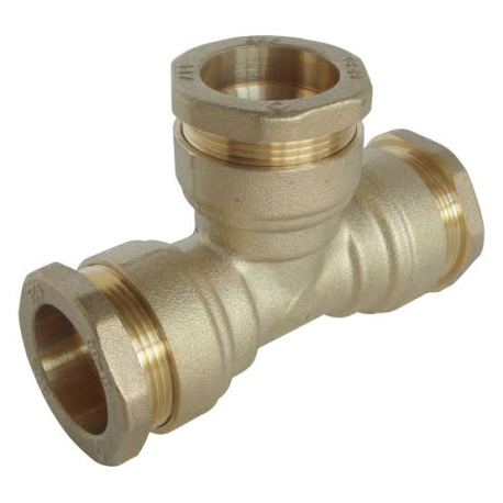 Raccord laiton - T dérivation égal laiton D25 1/2" (PE)