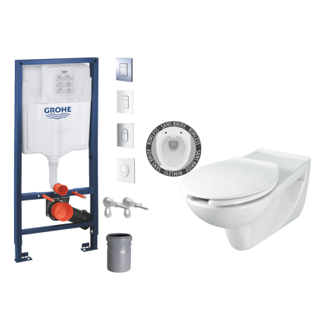 Pack WC : Bâti-support Rapid SL + WC Suspendu PMR Godart, Blanc