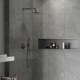 Niche de douche à encastrer inox 12x128cm, Or brossé