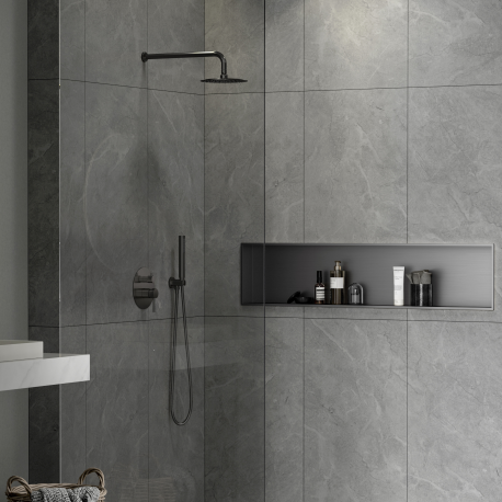 Niche de douche à encastrer inox 12x128cm, Or brossé