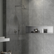 Niche de douche à encastrer inox 12x128cm, Or brossé