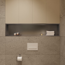 Niche de douche à encastrer inox 12x128cm, Or brossé