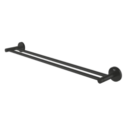 Double barre porte serviettes Essentials, Noir Mat