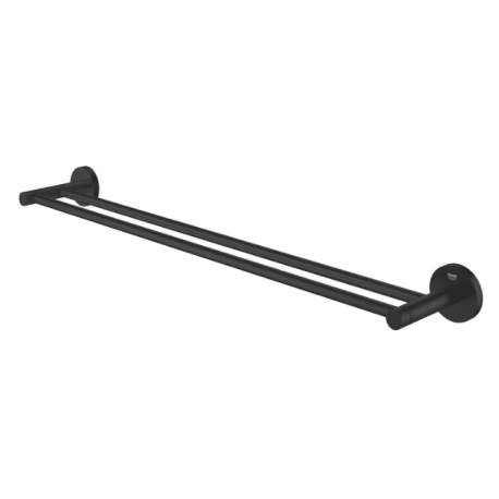 Double barre porte serviettes Essentials, Noir Mat