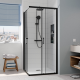 Cabine de douche 90x90x195cm ouverture coulissante profilé chrome