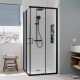 Cabine de douche 90x90x195cm ouverture coulissante profilé chrome
