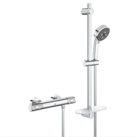 Ensemble de douche thermo Precision Feel, Chrome