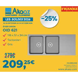 Evier Orion OID 621 Tectonite® Noir 116x51cm