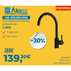 Lina, Mitigeur d'évier Fragranit FC 6018.071, Noir Onyx (115.0626.020)