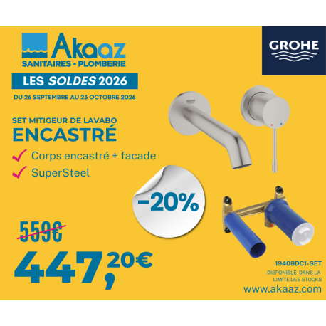 Mitigeur lavabo encastré Essence M & corps d'encastrement, Supersteel