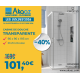 Cabine de douche 90x90x195cm ouverture coulissante profilé chrome