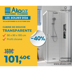 Cabine de douche 90x90x195cm ouverture coulissante profilé chrome
