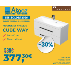 Meuble de salle de bain avec vasque Naturel Cube Way 80x40 cm chêne wellington (CUBE280ZDW)