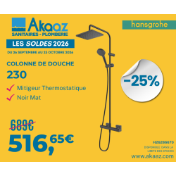 Vernis Shape Colonne de douche 230 1jet avec mitigeur thermostatique, Noir mat (26286670)