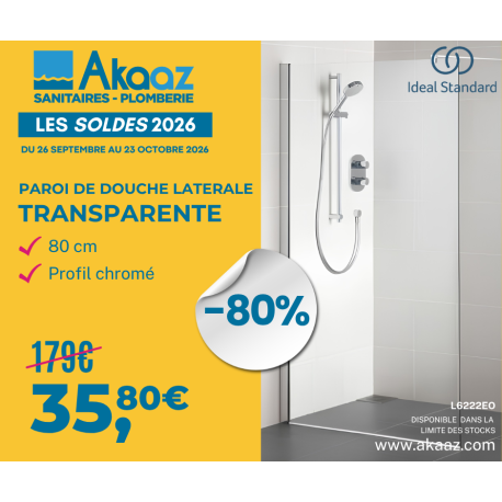Paroi de douche 80cm Conne profilé chrome